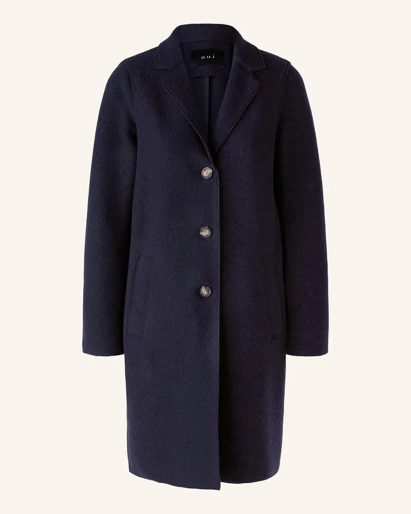 Oui  Wollmantel blau Dunkelblau