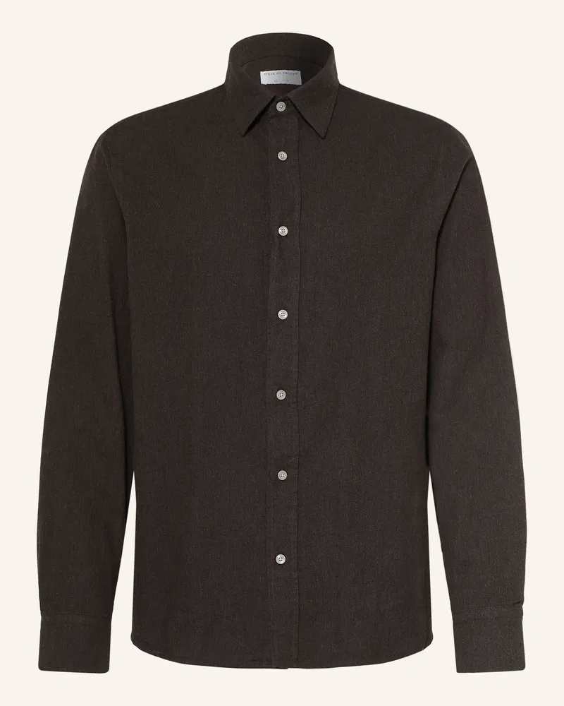 Tiger of Sweden Flanellhemd Bjorn Relaxed Fit braun Dunkelbraun
