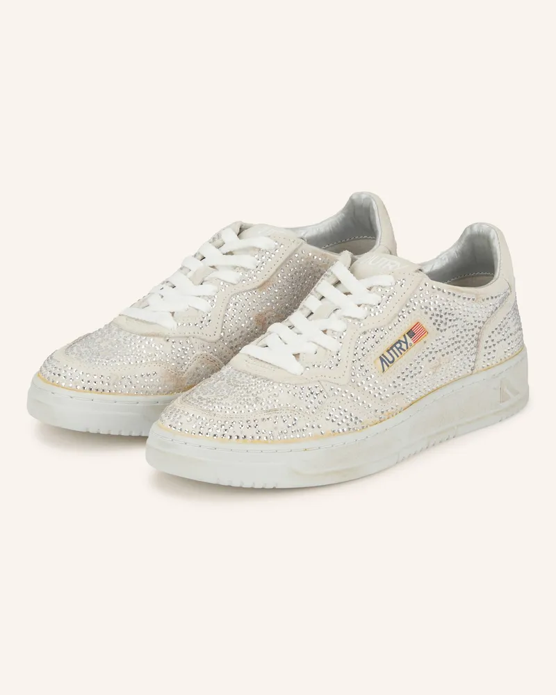 AUTRY Sneaker MEDALIST LOW mit Schmucksteinen Weiss