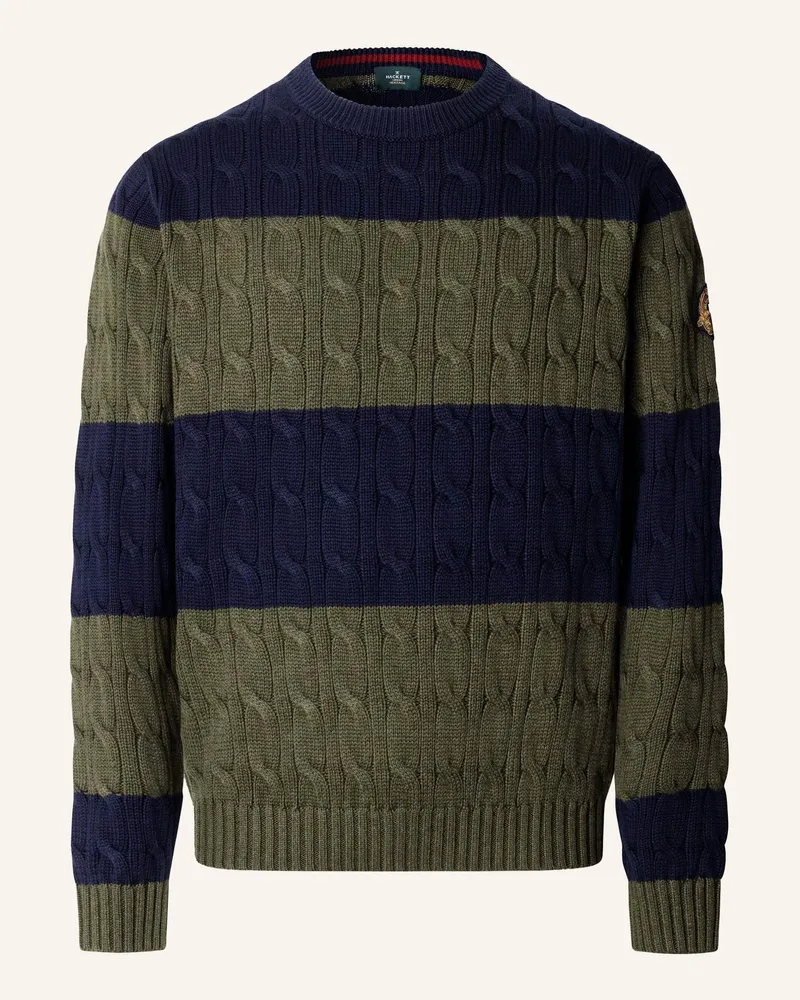 Hackett Pullover Heritage Str Cable Crw blau Blau
