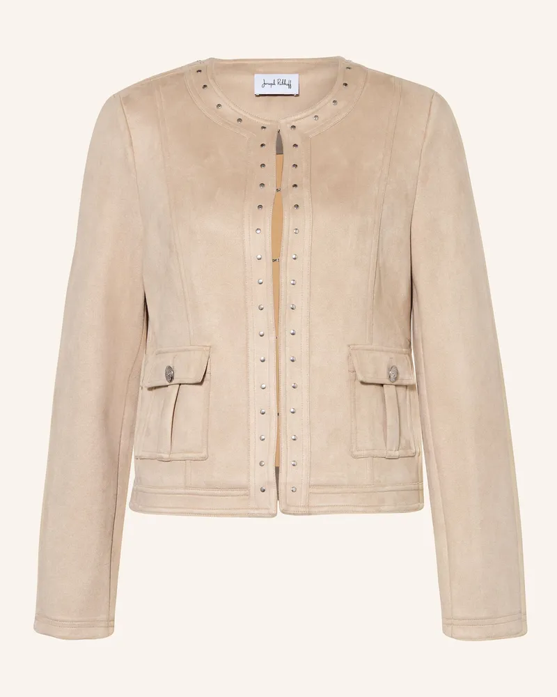 Joseph Ribkoff Kastenjacke In Lederoptik Mit Nieten beige Beige