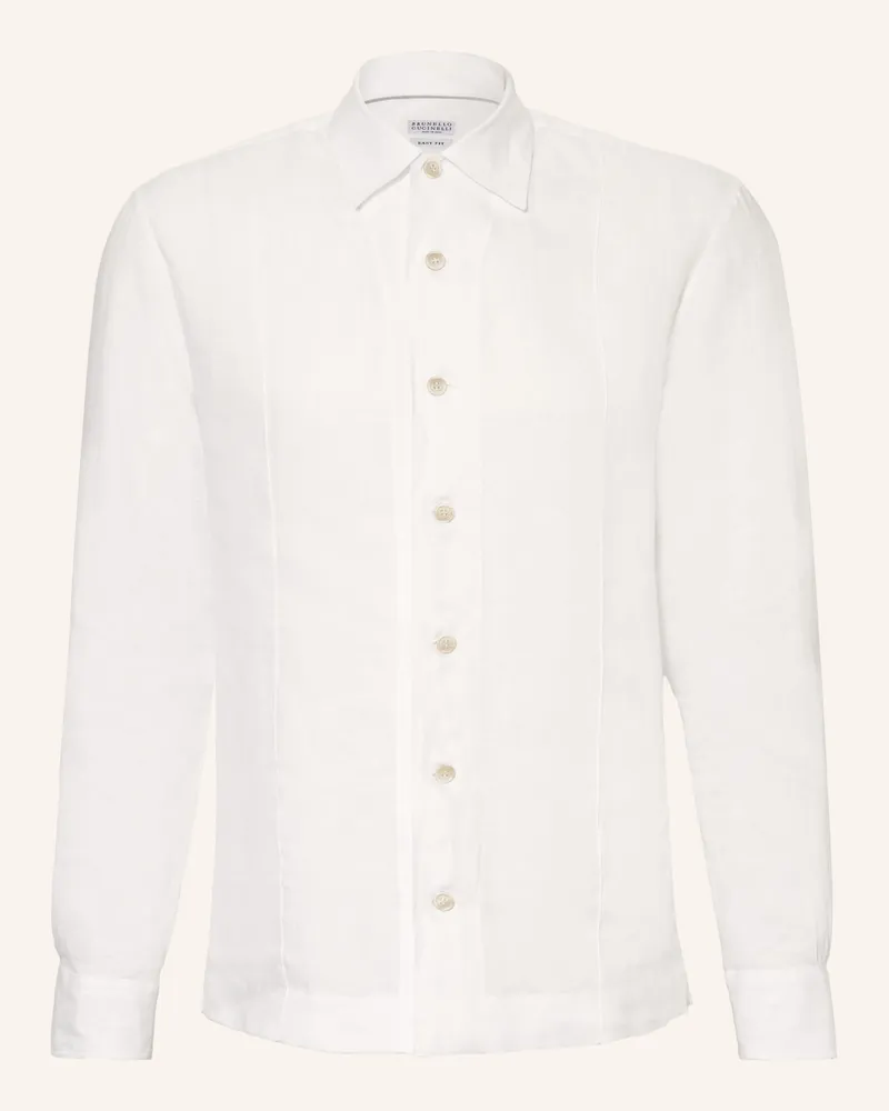 Brunello Cucinelli Leinenhemd Comfort Fit Weiss