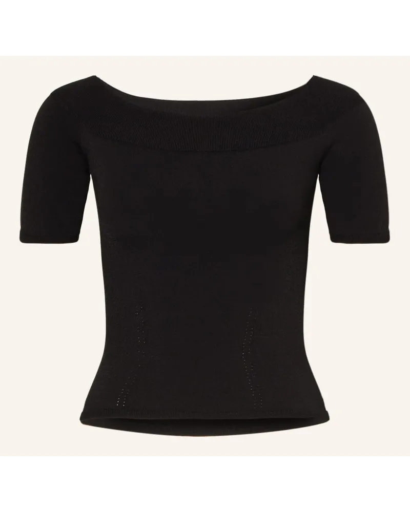 Alexander McQueen Off-Shoulder-Shirt Schwarz