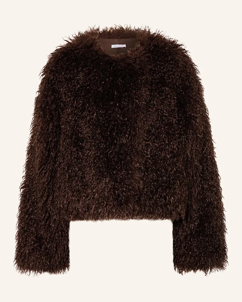 Mrs & HUGS Kunstfell-Jacke braun Dunkelbraun