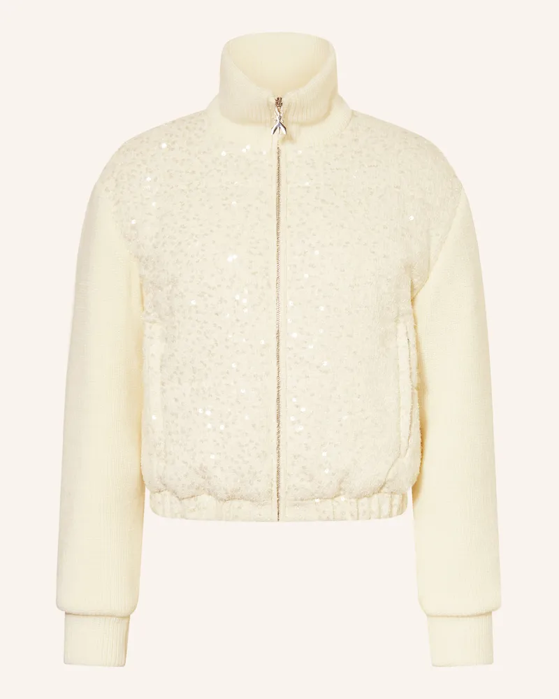 Patrizia Pepe Steppjacke mit Pailletten Weiss