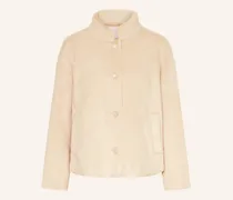 Kunstpelz-Jacke beige