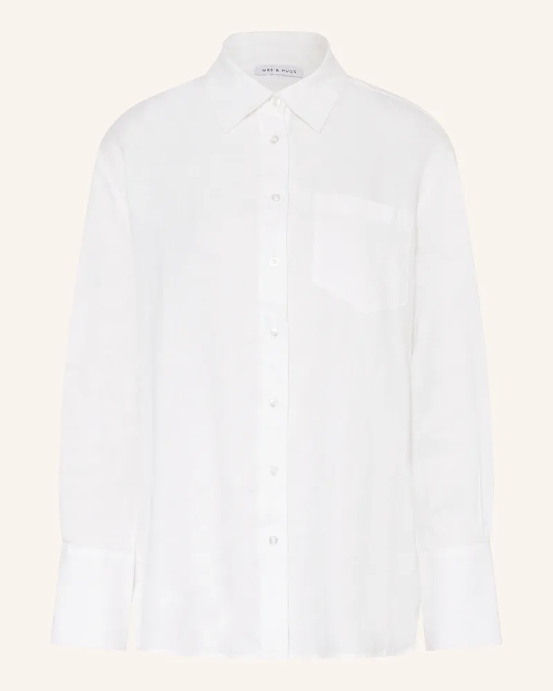 Mrs & HUGS Hemdbluse aus Leinen Weiss