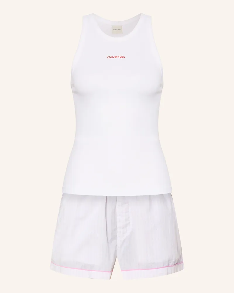 Calvin Klein Shorty-Schlafanzug Weiss
