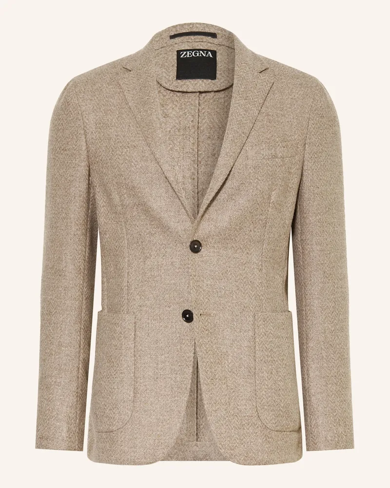 Ermenegildo Zegna Sakko Slim Fit braun Taupe