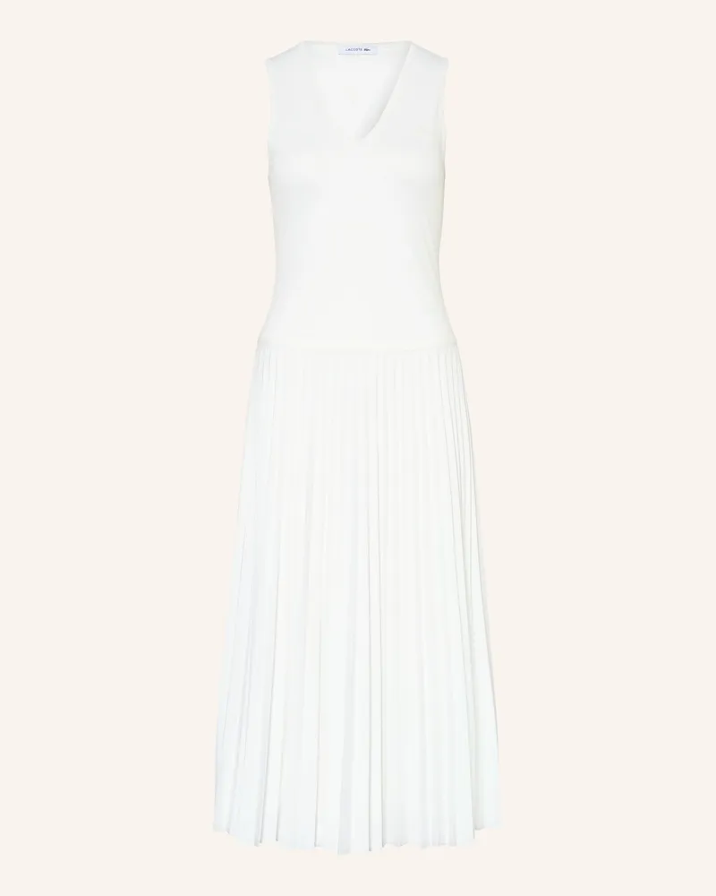 Lacoste Jerseykleid Mit Plissees weiss Ecru