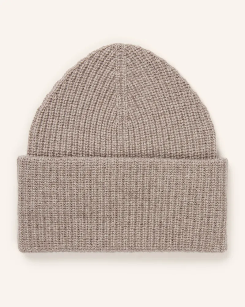 Mrs & HUGS Mütze Mit Cashmere beige Taupe