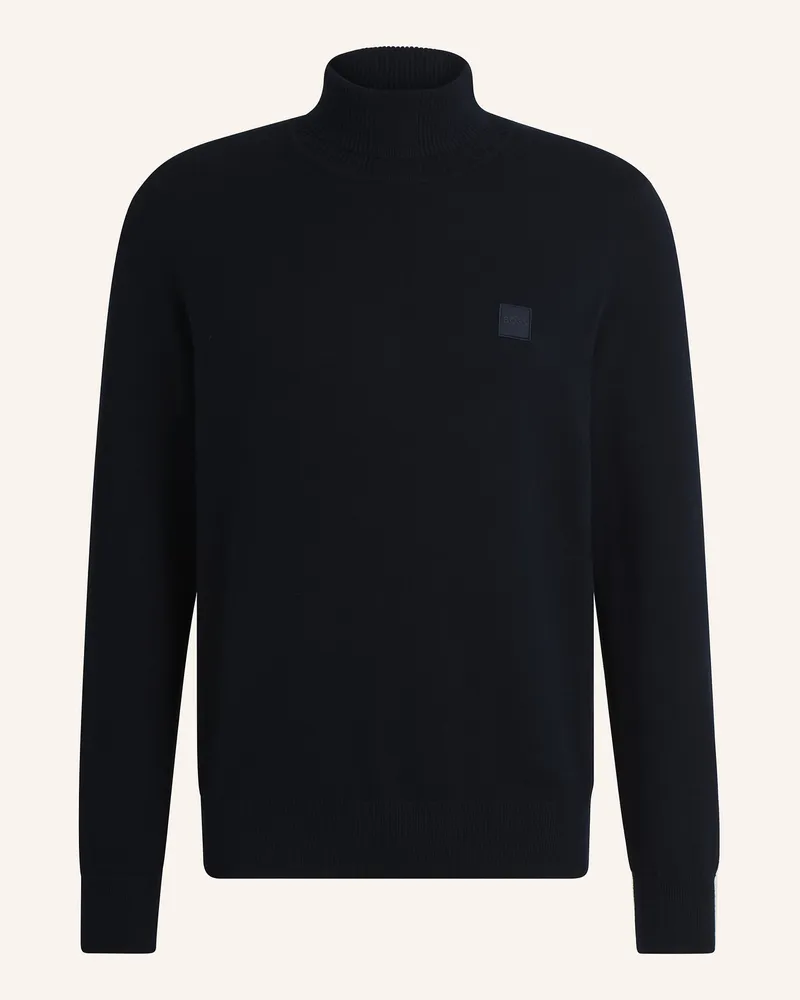 HUGO BOSS Rollkragenpullover Akiro blau Dunkelblau