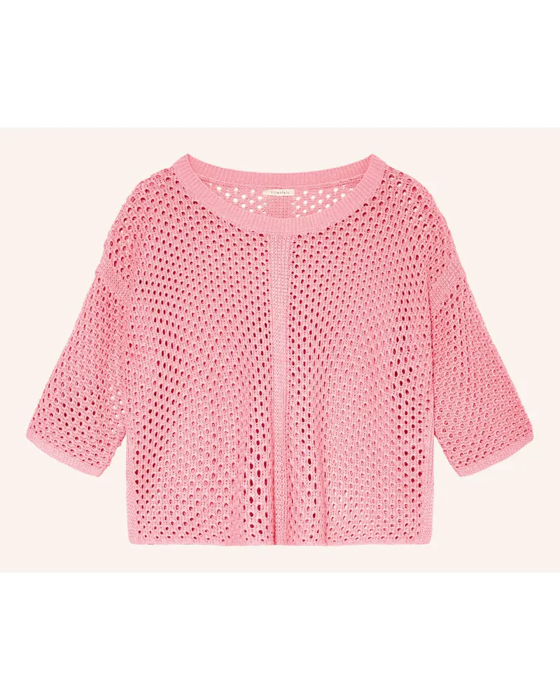 lilienfels Strickshirt mit Leinen Rosa