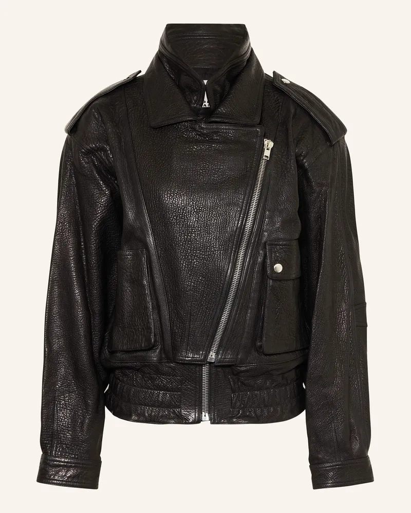 Isabel Marant Lederjacke Aneli schwarz Schwarz