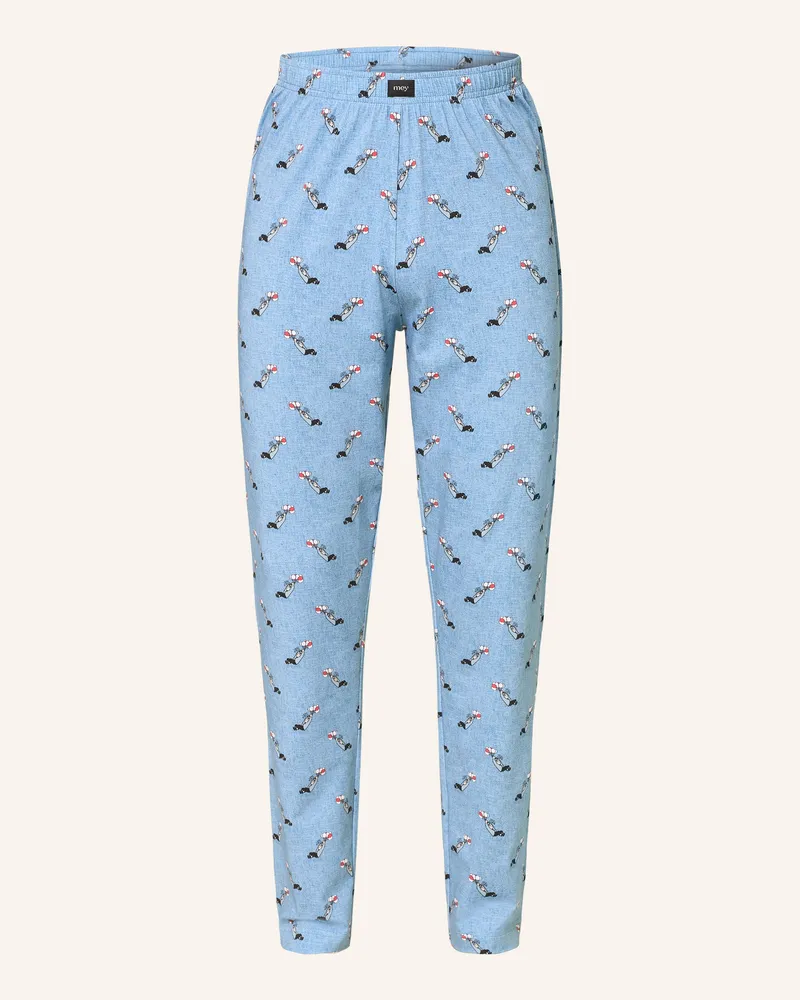 Mey Schlafhose Serie Mey × Loriot blau Hellblau