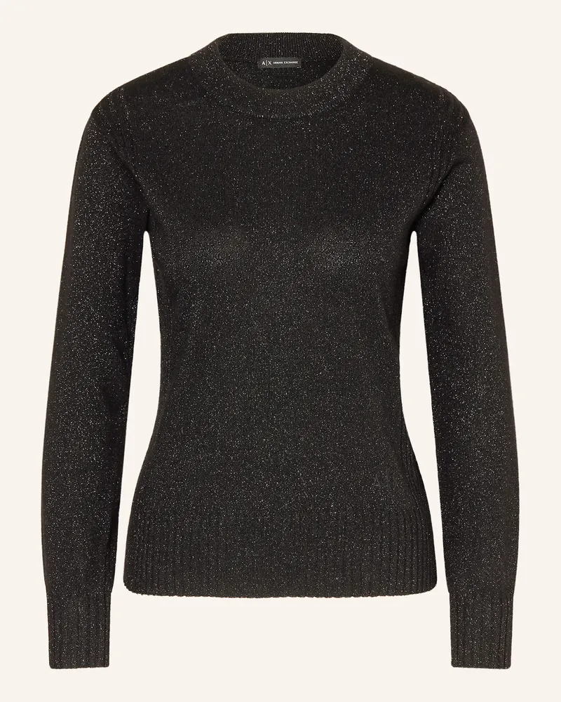 Armani Exchange Pullover mit Glitzergarn Schwarz