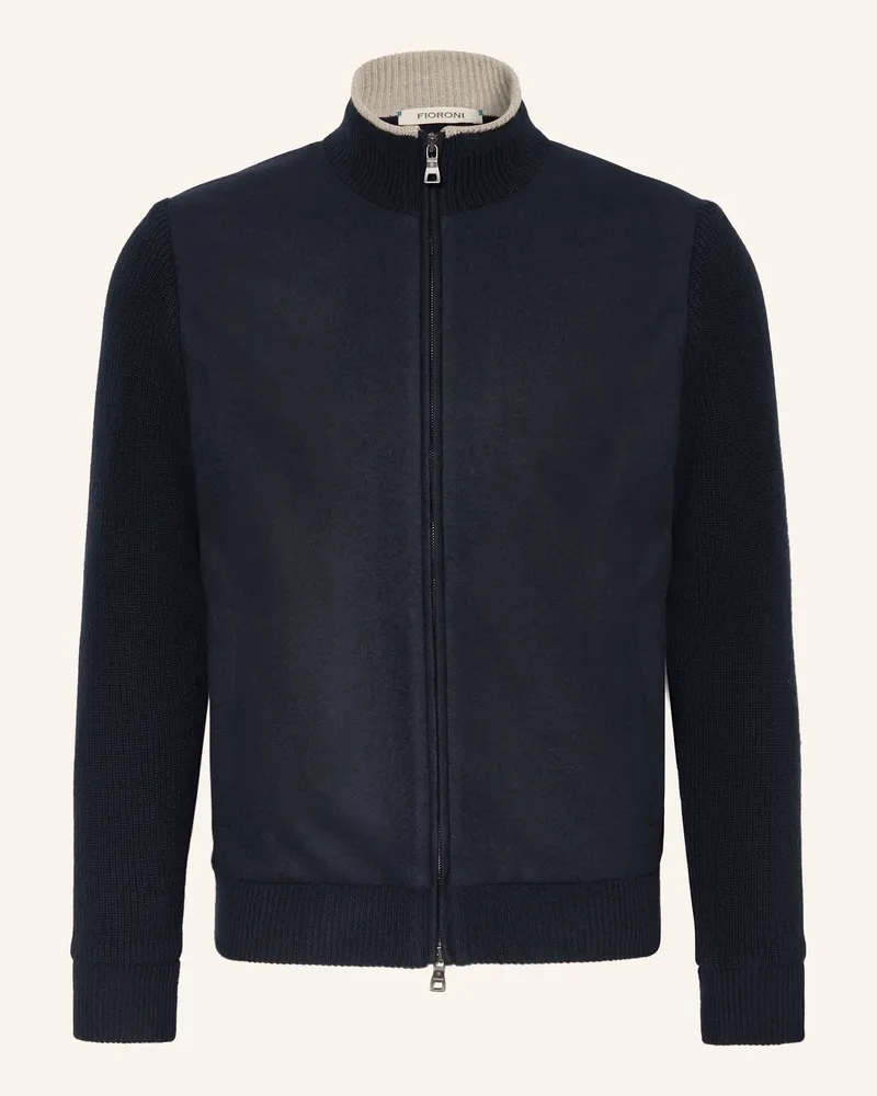 FIORONI Strickjacke im Materialmix Dunkelblau