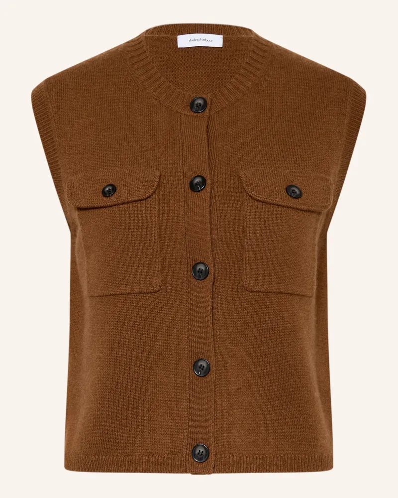 Darling Harbour Strickweste Mit Cashmere braun Toffee
