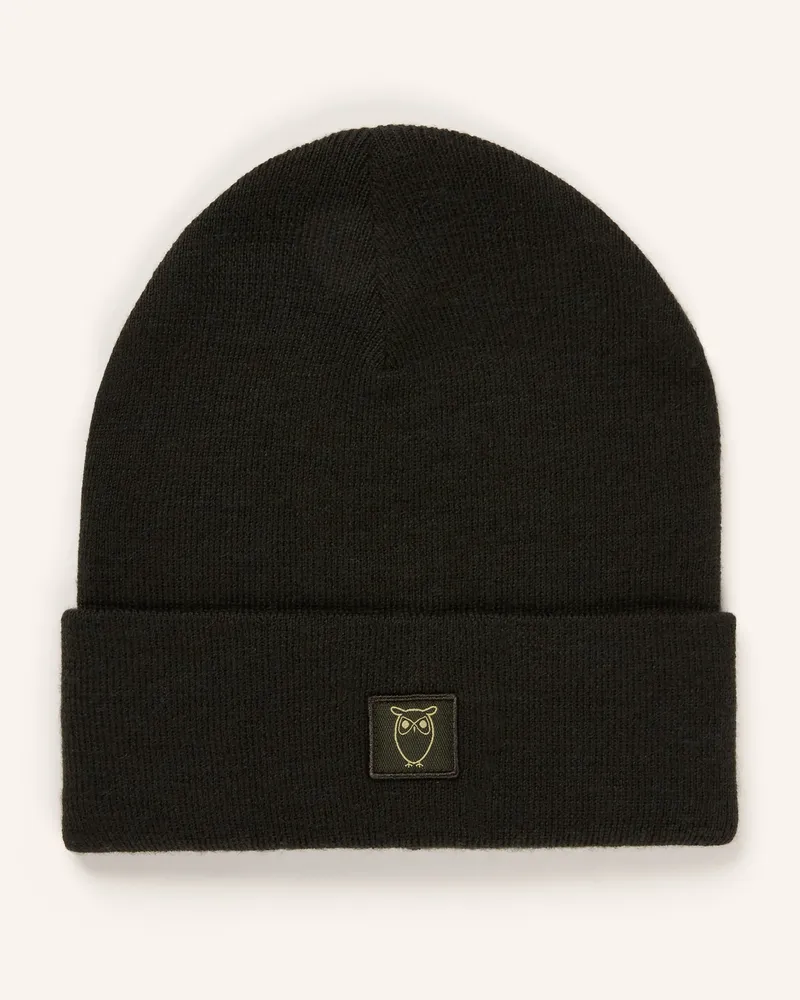Knowledge Cotton Apparel Mütze aus Merinowolle Dunkelgrün