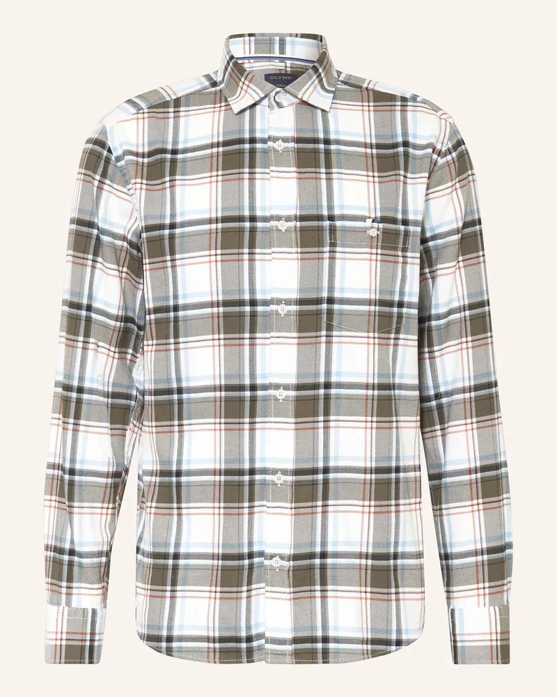 Olymp Hemd Casual Regular Fit gruen Weiss