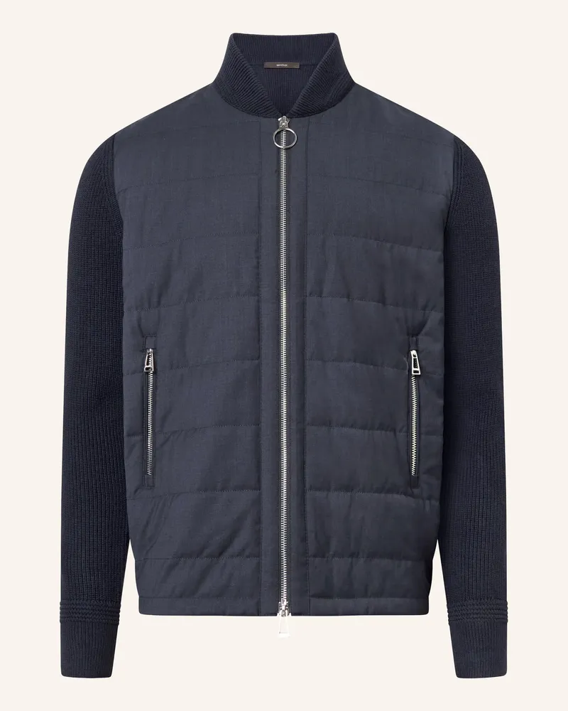 windsor. Strickjacke Nedo Im Materialmix blau Dunkelblau