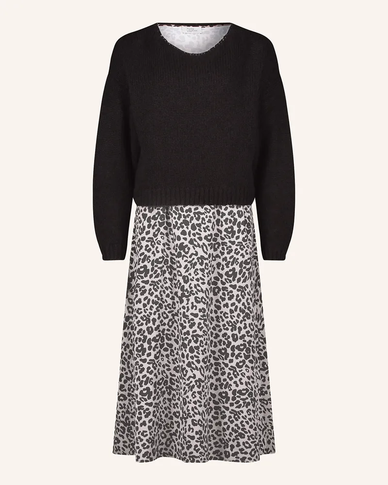 Vera Mont Set: Satinkleid und Pullover Schwarz