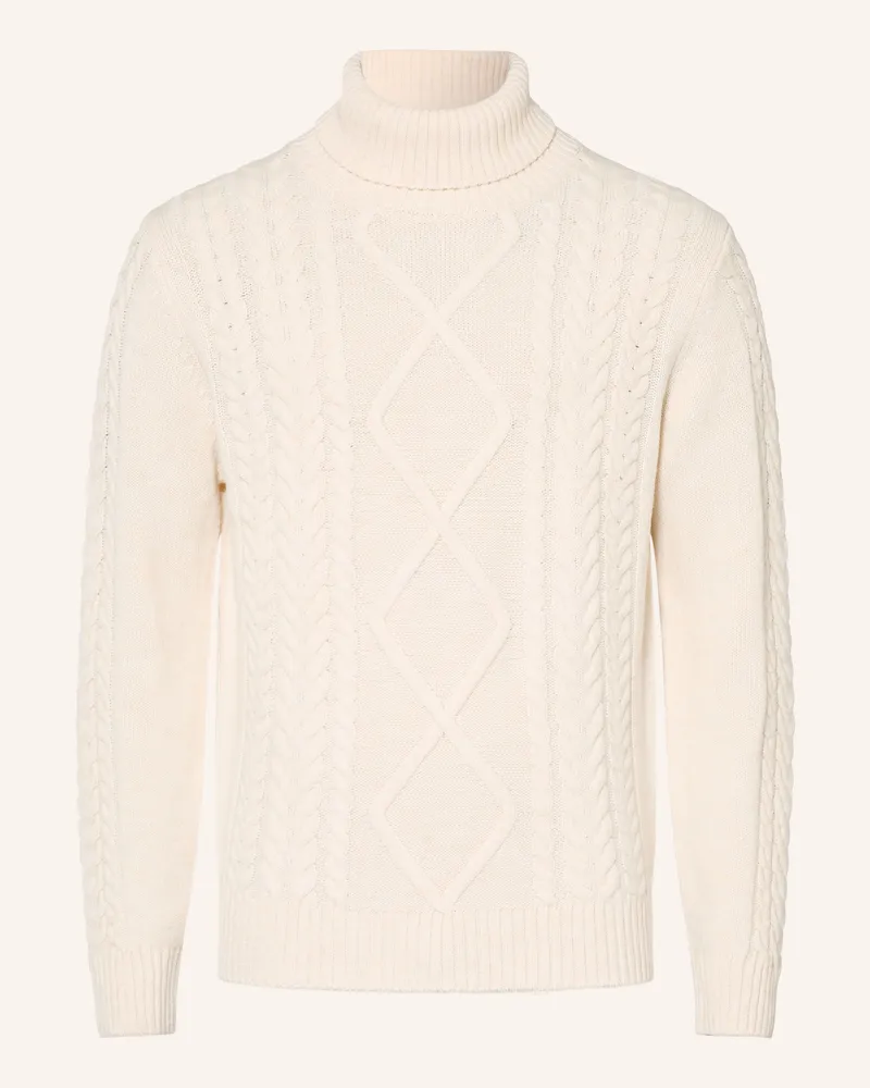 Hackett Rollkragenpullover Mit Merinowolle weiss Creme