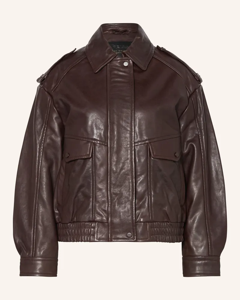 Reiss Lederjacke PEYTON Dunkellila