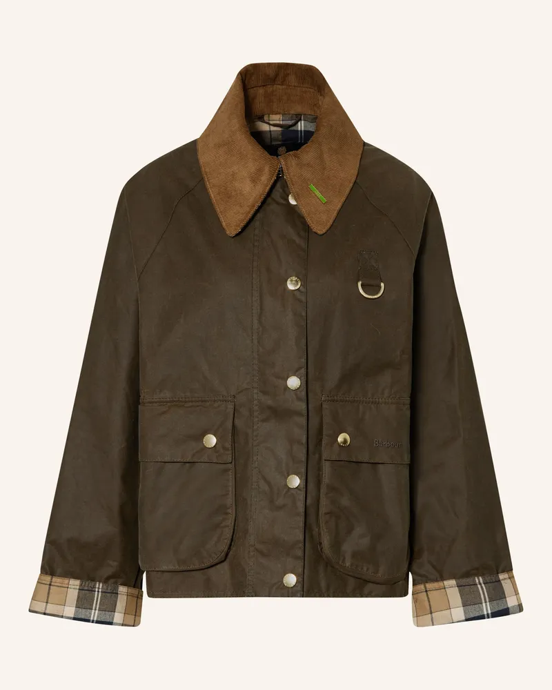 Barbour Fieldjacket Icons Spey gruen Dunkelbraun