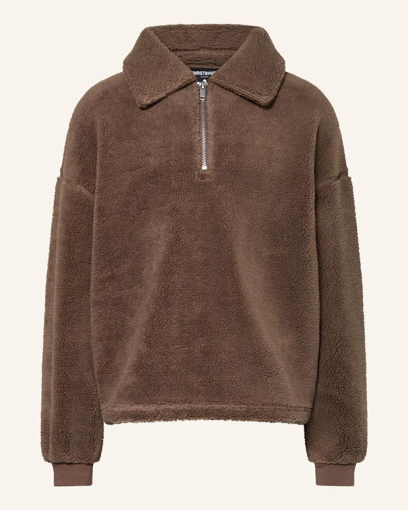 WRSTBHVR Oversized-Troyer Leroy Aus Teddyfell braun Braun