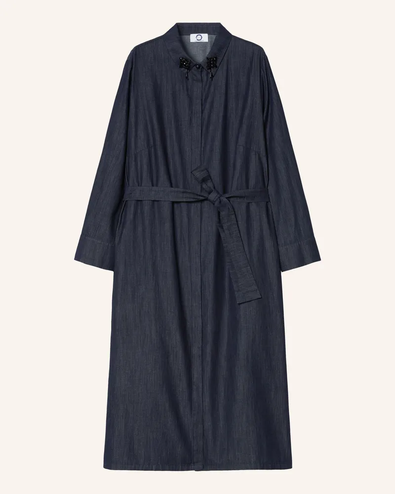 Marina Rinaldi Hemdblusenkleid Riga In Jeansoptik Mit Schmuckperlen blau Dunkelblau