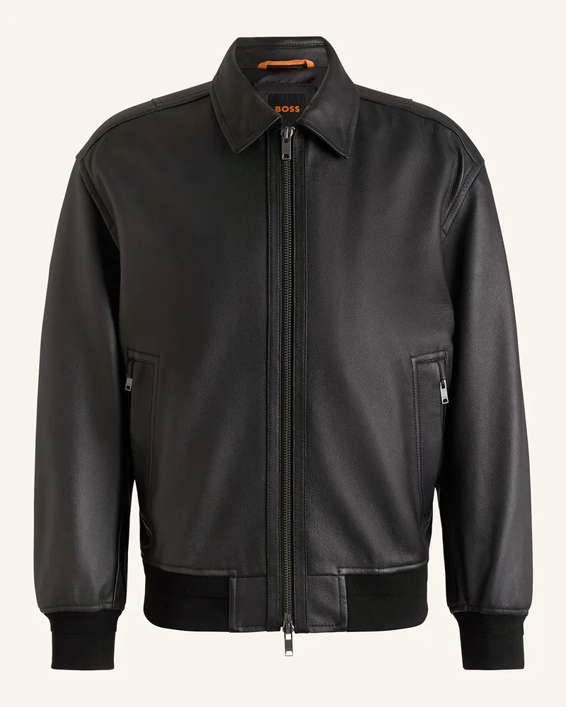 HUGO BOSS Lederjacke JOLOCO Schwarz