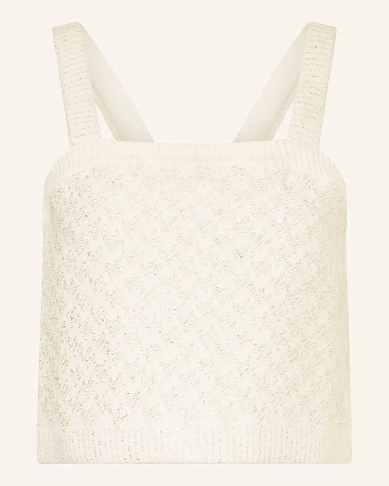 Maje Stricktop mit Pailletten Ecru