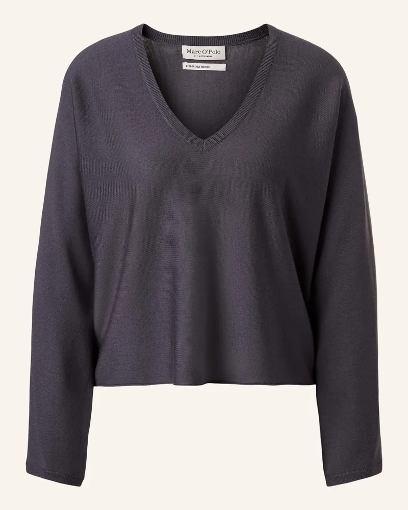 Marc O'Polo V-Neck-Pullover grau Dunkelgrau