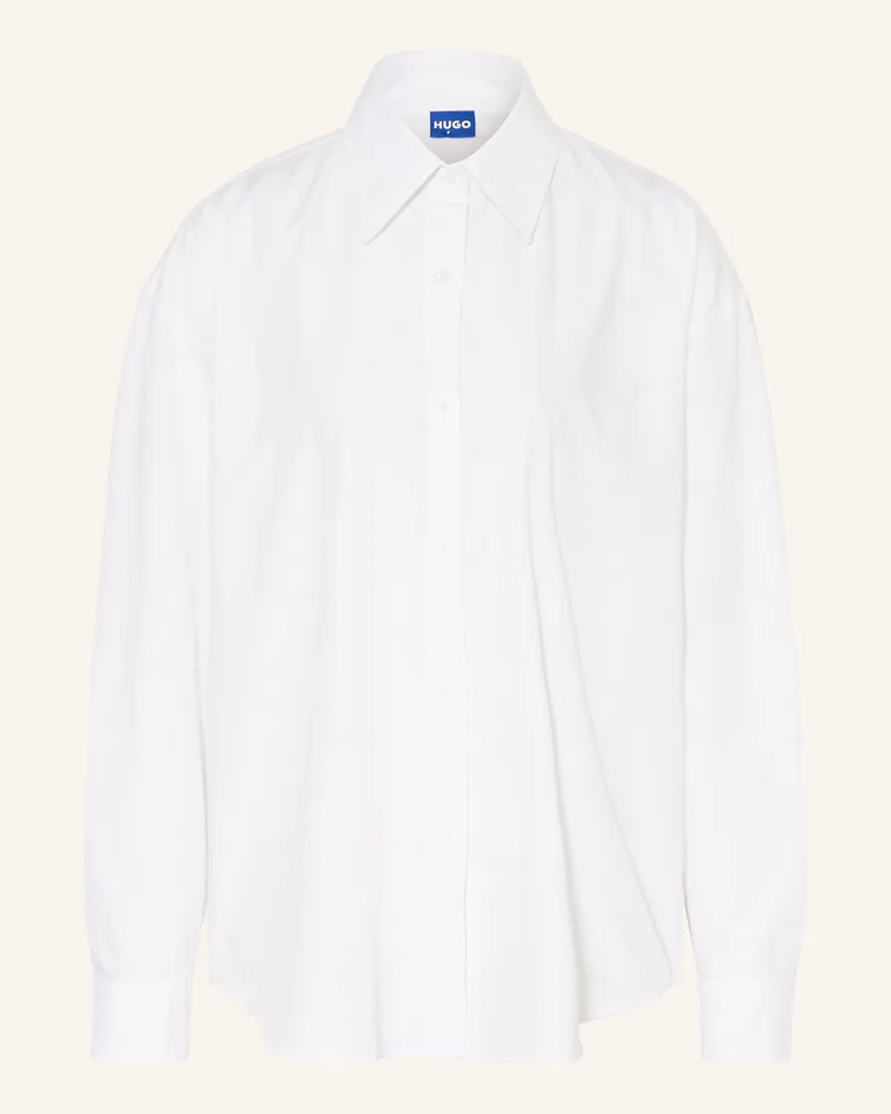 HUGO BOSS Oversized-Hemdbluse ELISANA Weiss