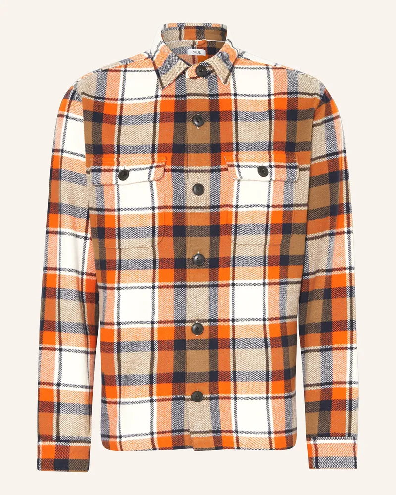 paul Flanell-Overshirt Orange