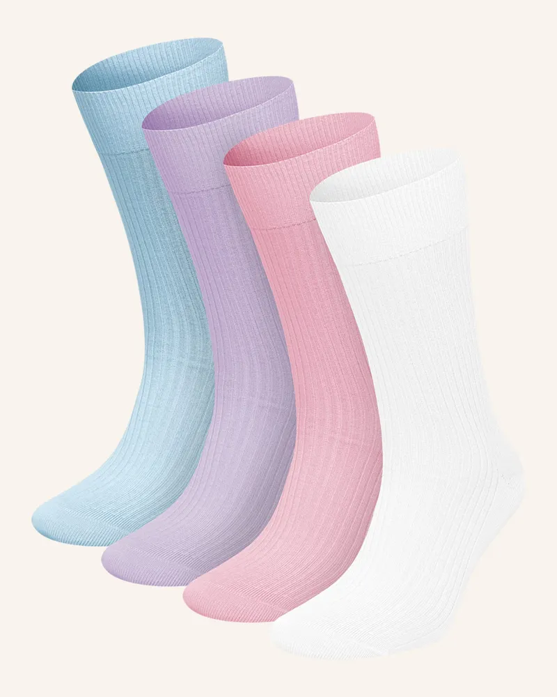 DillySocks 4er-Pack Socken Premium Ribbed Collection rosa Helllila
