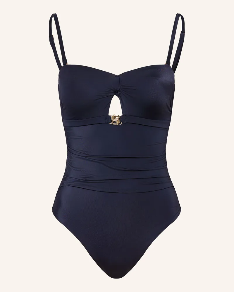 HUGO BOSS Badeanzug Double B Mit Cut-Out blau Dunkelblau
