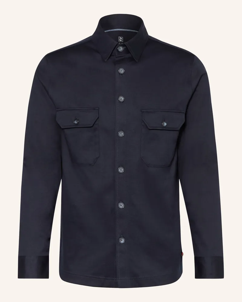 DESOTO Jersey-Overjacket blau Dunkelblau