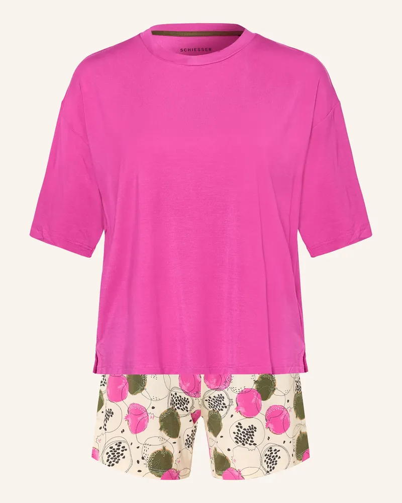 Schiesser Shorty-Schlafanzug CASUAL FASHION Fuchsia