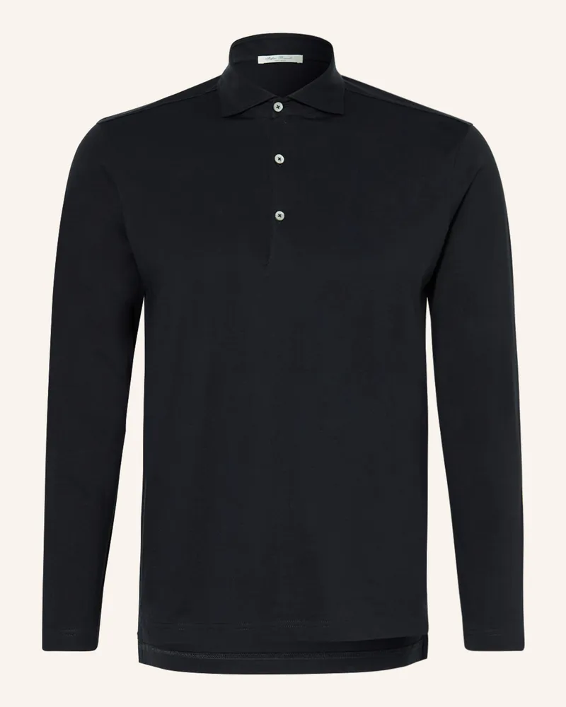 Stefan Brandt Jersey-Poloshirt Dunkelblau