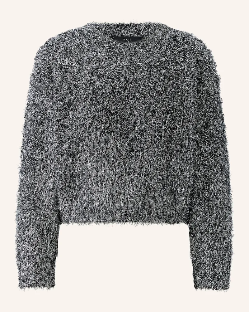 Oui  Pullover Mit Glitzergarn grau Grau
