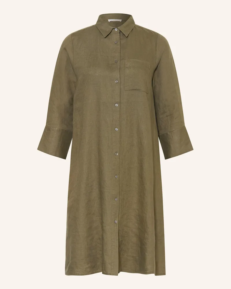 lilienfels Hemdblusenkleid Liano Aus Leinen gruen Khaki