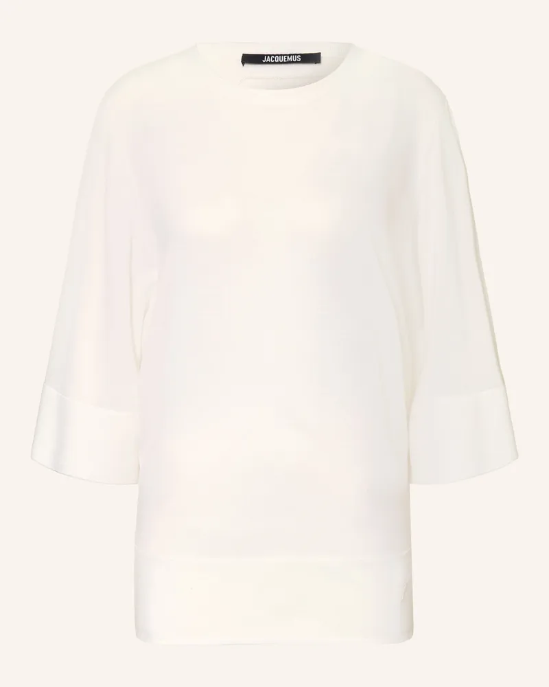 Jacquemus Pullover LA MAILLE MANANCO mit 3/4-Arm Creme