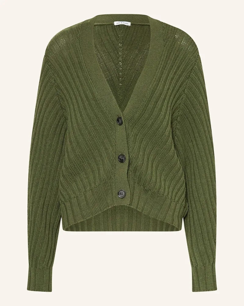 Mrs & HUGS Strickjacke Oliv