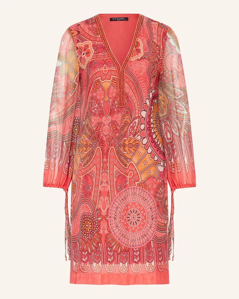 ana alcazar Mesh-Kleid mit Schmucksteinen Pink