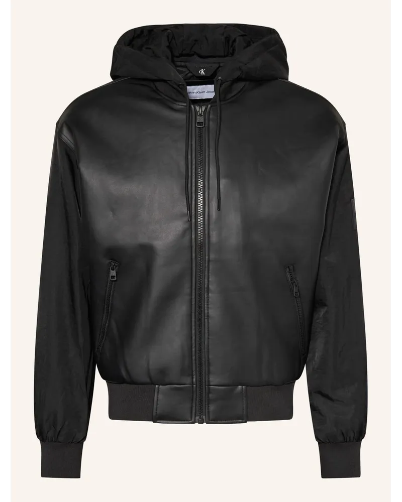 Calvin Klein Blouson im Materialmix Schwarz