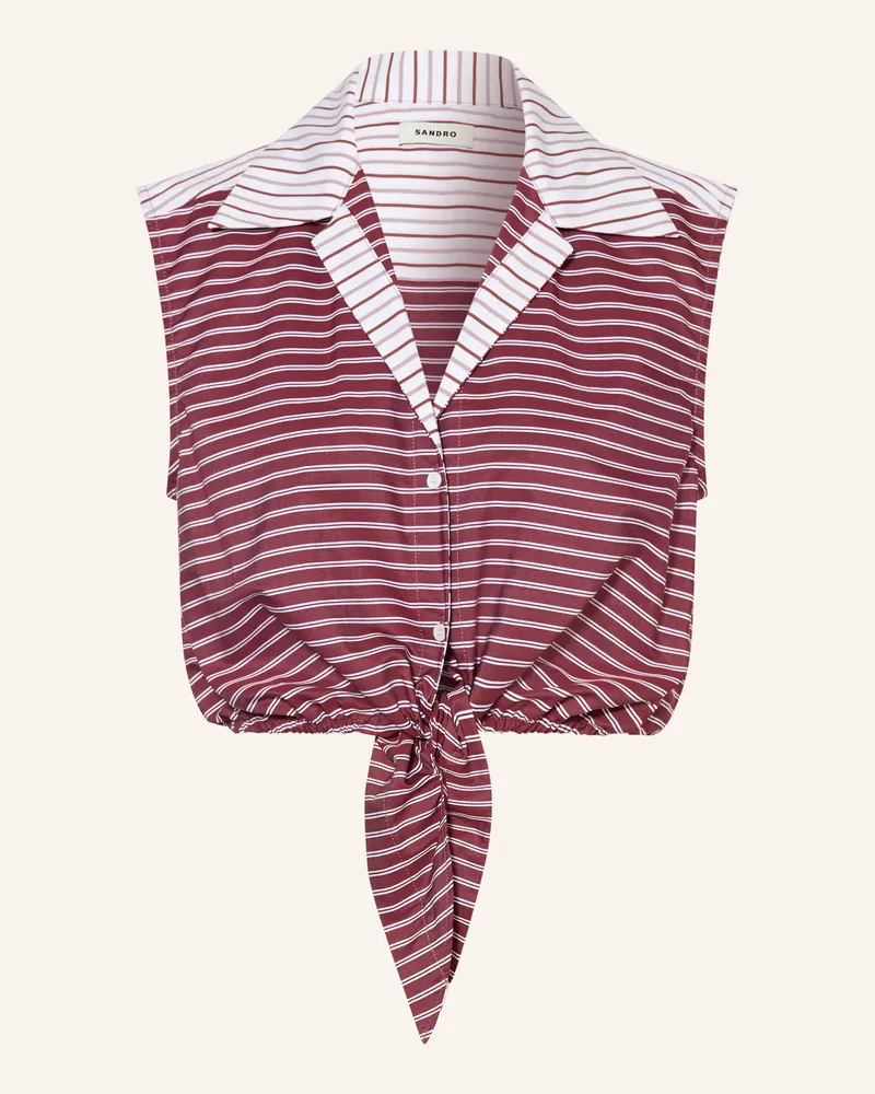 Sandro Cropped-Hemdbluse rot Dunkelrot