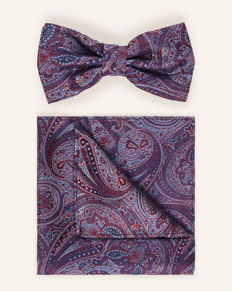paul Set: Fliege und Einstecktuch Dunkelblau