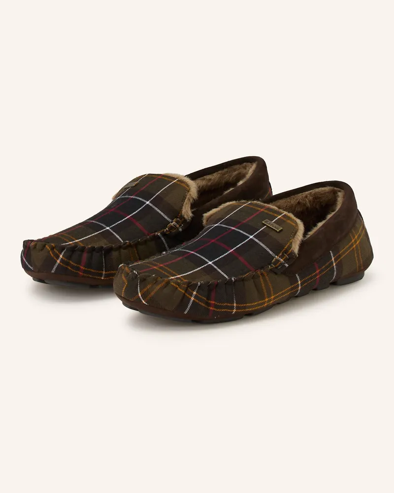 Barbour Hausschuhe Dunkelgrün